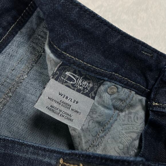 Silver Aiko Dark Wash Low-Rise Skinny Jeans W28/L29 - Picture 9 of 10